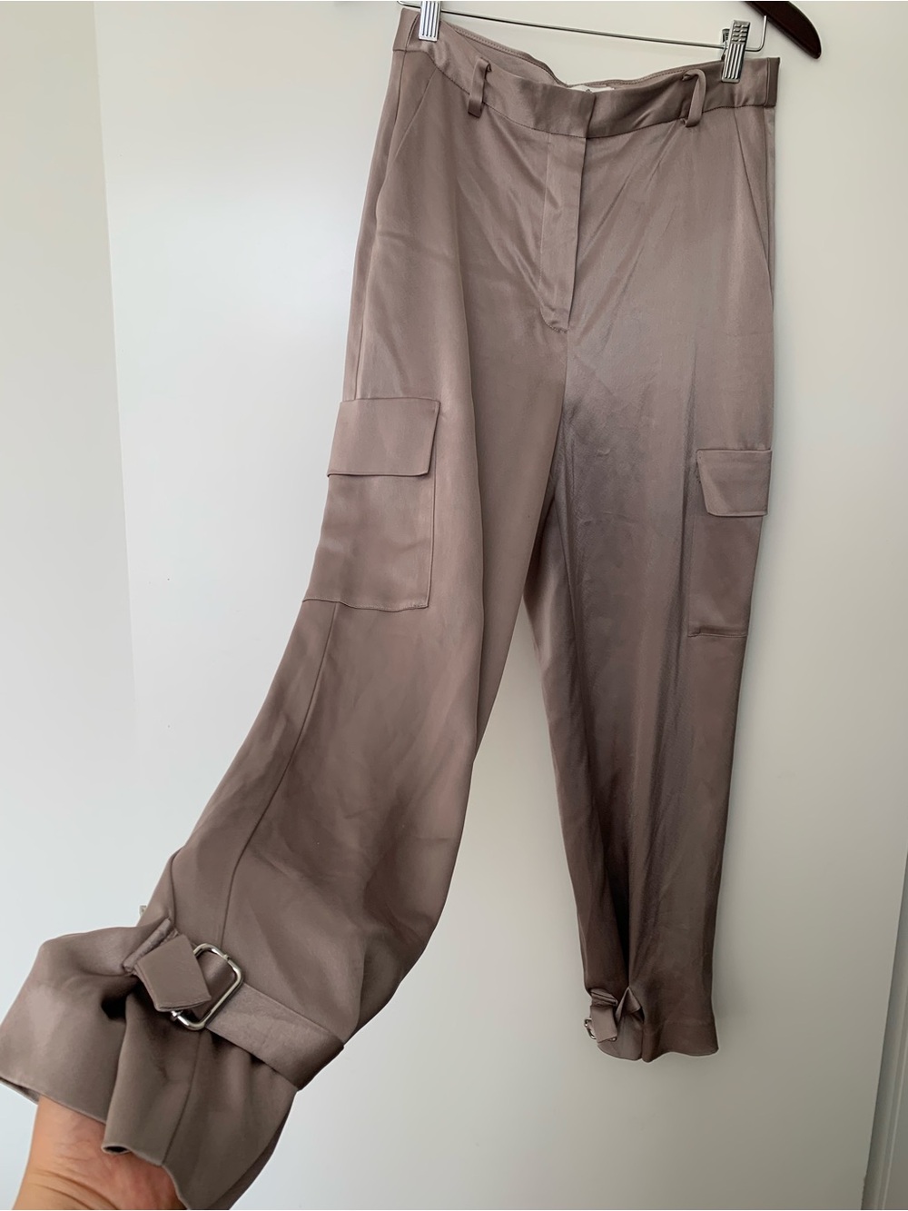 Babaton Taupe Cargo-Style Track Pants - Picture 2 of 11
